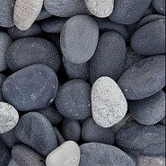Beach Pebbles zwart (Castle Black) 16-25 mm. - 0,5 m³ BigBag á 900 kg. ~