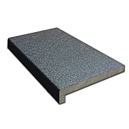 Chinese basalt G684 randtegel gevlamd rechte gezoete neus type F recht 50x30x3/7 cm. ~