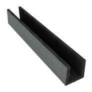 Dual Straight Klein U-profiel 182x2,7x3,5 cm Graphite Black (tbv T&G plank) ~