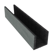 Dual Straight Groot U-profiel 202x4x5,5 cm Graphite Black (tbv lamelafsluiting) OP=OP