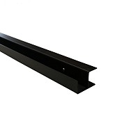 Stalen hoekprofiel met structuur poedercoating t.b.v. H-gleufpaal 4x8x220 cm. zwart RAL9005 ~
