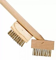 Onkruidborstel met steel en reserveborstel ~