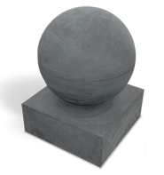 Anti-Inbraak element grijs 40x40x20 + bol Ø 40 cm. ~