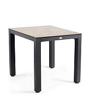 Briga Dining Table Trespa Travertin 80x80 cm Charcoal ~