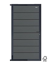 Elephant tuindeur Modular Evo houtcomposiet 90x174 cm Rock Grey, antraciet beslag ~