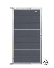Elephant tuindeur Modular Evo houtcomposiet 90x174 cm Rock Grey, alu beslag ~