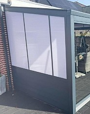 Verasol Zijwand Alu. rabatdelen 4000 mm incl. polycarbonaatvulling Wit RAL 9010 / Antraciet / Brons