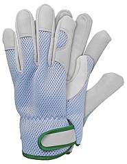 Werkhandschoenen geitenleer blauw maat L ~