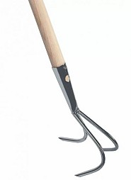 Tuinkrabber verzinkt compleet 3 tands ~