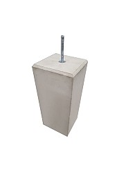 Poer grijs 1 huls M24 excl. draadstang en stelplaat - 45x23x23 cm. ~