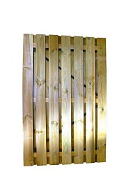 Grenen geschaafde plankendeur op verstelbaar zwart stalen frame 120x195 cm. recht groen geïmpregneerd. ~