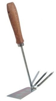 Talen Tools – Handhak – Met drietand – Verzinkt staal – Essenhouten handvat ~