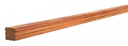 Azobe Hardhouten paal geschaafd met V-groef, niet gepunt 8,5x8,5x400 cm. ~