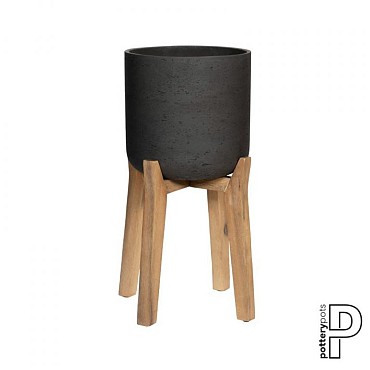 Pottery Pots plantenbak Charlie L (Feet High) Black Washed ø32x51.5 cm ~