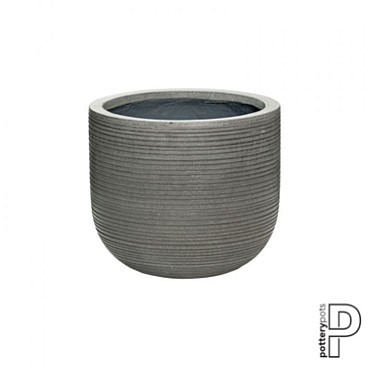 Pottery Pots plantenbak Dice XS Horizontal Ridged Grey hoogte: 25 diameter: 28~
