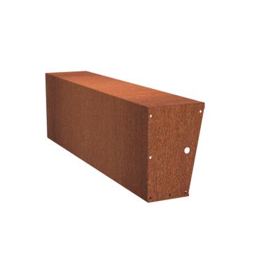 Keerwand recht taps tbv zitvlak - Cortenstaal