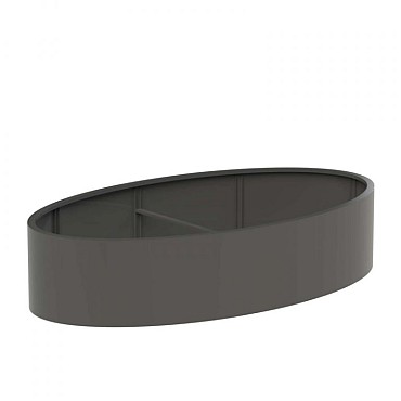 Ellipsvormige aluminium bloembak (LxBxH) 280x160x60 cm. (3 mm.) ~