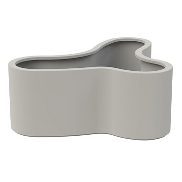 Polyester bloembak met organische vorm (LxBxH) 160x160x60 cm. (RAL7021) ~