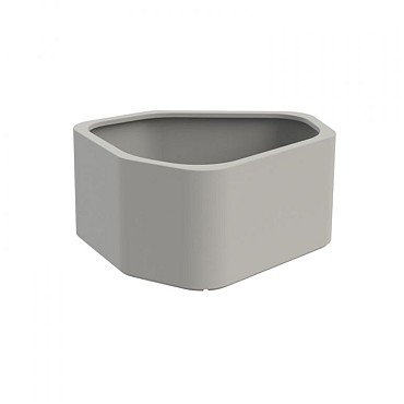 Organisch gevormde polyester bloembak (LxBxH) 130x126x60 cm. ~