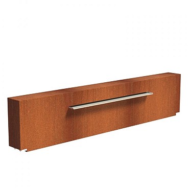 CorTen vaste vijvermuur (LxBxH) 300x25x60 cm. (2 mm.) ~