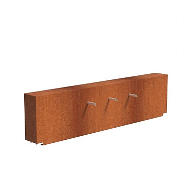 CorTen vaste vijvermuur (LxBxH) 250x25x60 cm. (2 mm.) ~