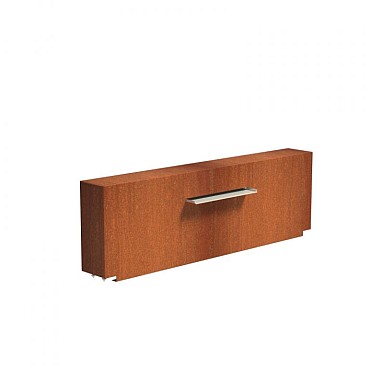 CorTen vaste vijvermuur (LxBxH) 200x25x60 cm. (2 mm.) ~