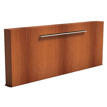 CorTen vrijstaande vijvermuur (LxBxH) 300x25x120 cm. (2 mm.) ~