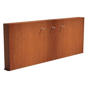 CorTen vrijstaande vijvermuur (LxBxH) 300x25x120 cm. (2 mm.) ~