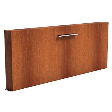 CorTen vrijstaande vijvermuur (LxBxH) 300x25x120 cm. (2 mm.) ~