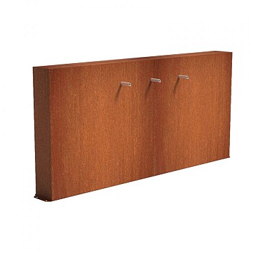 CorTen vrijstaande vijvermuur (LxBxH) 250x25x120 cm. (2 mm.) ~