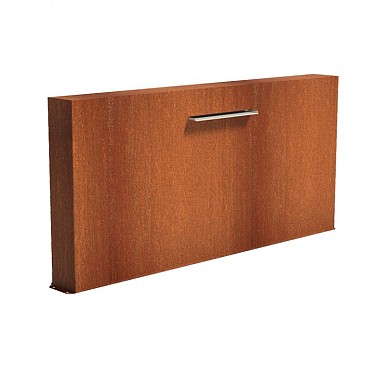 CorTen vrijstaande vijvermuur (LxBxH) 250x25x120 cm. (2 mm.) ~