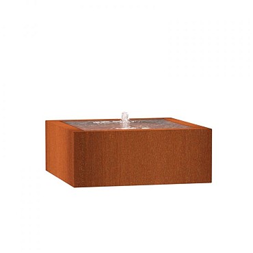 CorTen watertafel (LxBxH) 100x100x40 cm. (3 mm.) ~