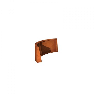 CorTen keerwand 40 cm. buitenbocht 100 cm. (3 mm.) ~