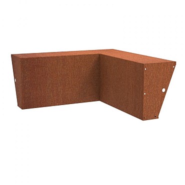 CorTen keerwand 60 cm. binnenhoek taps 100-40 cm. (3 mm.) ~