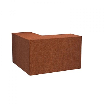 CorTen keerwand 60 cm. buitenhoek taps 100-40 cm. (3 mm.) ~