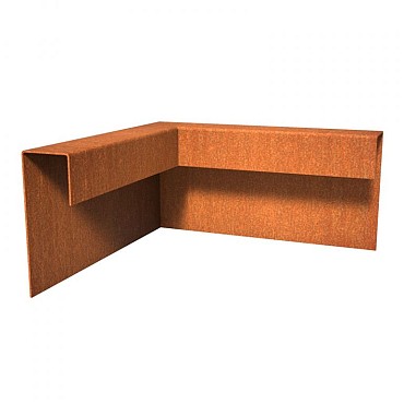 Corten overzetprofiel ongelijkzijdig 30/30x15x5,4 cm. (2 mm.) buitenhoek ~