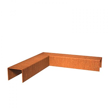 Corten overzetprofiel gelijkzijdig 30/30x6,4x5 cm. (2 mm.) binnenhoek ~