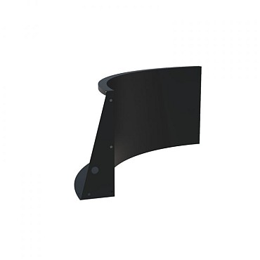 Aluminium keerwand 60 cm. binnenbocht 100 cm. (4 mm.) ~