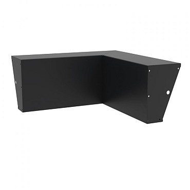 Aluminium keerwand 60 cm. binnenhoek taps 100-40 cm. (4 mm.) ~