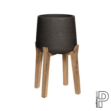 Pottery Pots plantenbak Patt M (Feet High) Black Washed ø23x34.5 cm ~