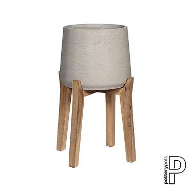 Pottery Pots plantenbak Patt M (Feet High) Grey Washed ø23x34.5 cm ~