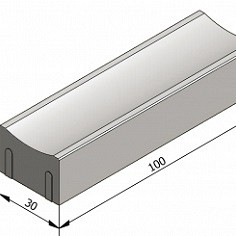 Straatgoot 100x20x30cm (Ii E2) Grijs~