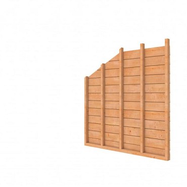 Douglas wandpakket t.b.v. enkelzijdige zijwand kapschuur Comfort, onbehandeld. ~