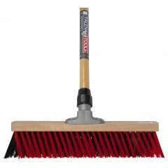 X-bezem buiten kunststof haren incl. steel ~