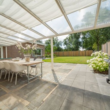 Verasol Profiline 2.0 veranda Polycarbonaat dak Opaal/Helder, 5000Bx3000D mm, 2 staanders, kleur: n.