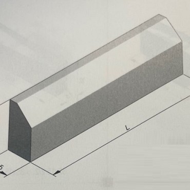 Opsluitband met schuine zijde grijs 100x30x15 cm. 10/10 ~