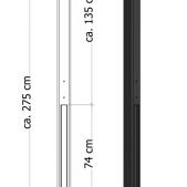 Lichtgewicht betonpaal diamantkop ongecoat 8,5x8,5x280 cm. eindpaal antraciet ~