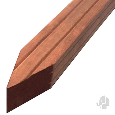 Kapur paal geschaafd gepunt 70x70x3050mm V-groef ~
