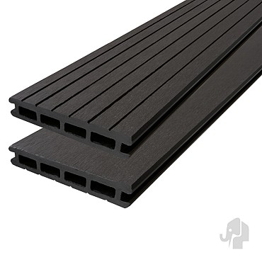 WPC-antraciet FSC decking clip 21x145x6000mm semi-ribbel/glad 2 stuks bc > ~