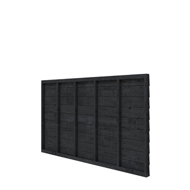 Douglas wandpakket t.b.v. enkelzijdige wand kapschuur Comfort 278,5x162 cm. zwart geïmpregneerd. ~